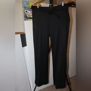 EUC Black Pinstripe Wide Leg Talbots Modern Pants Size 12